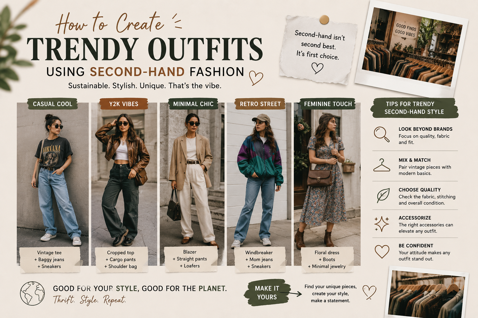 How to Create Trendy Outfits Using Second-Hand Fashion