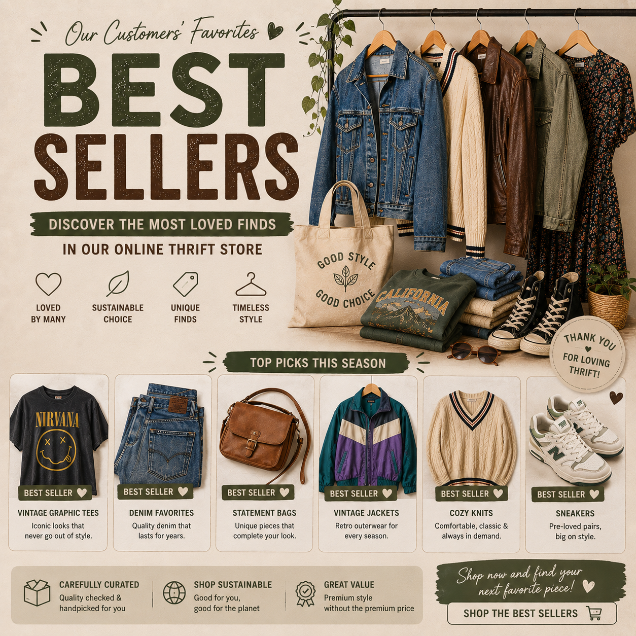 Best Sellers: Discover the Most Loved Finds in Our Online Thrift Store