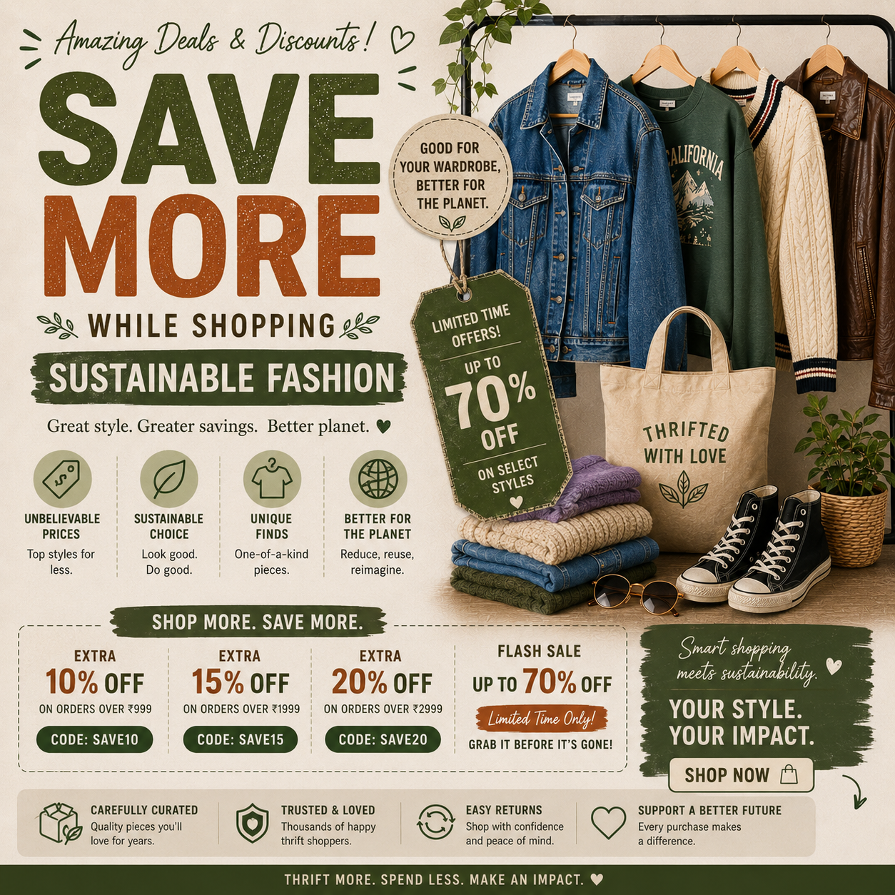 Amazing Deals and Discounts: Save More While Shopping Sustainable Fashion