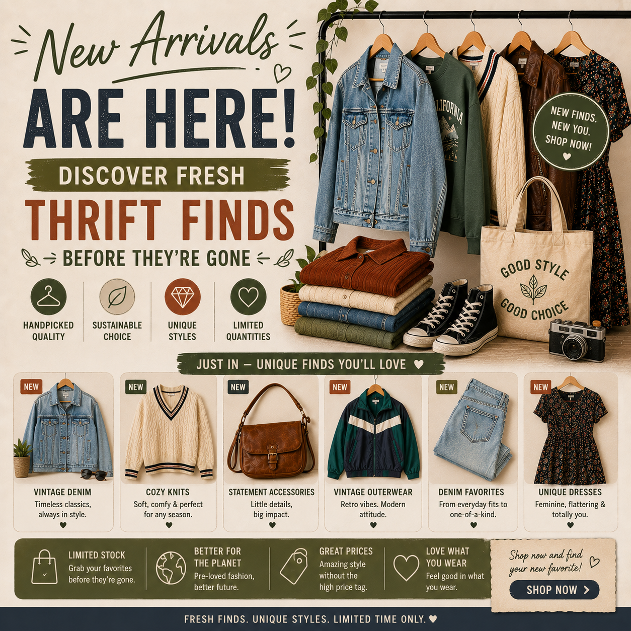 New Arrivals Are Here: Discover Fresh Thrift Finds Before They’re Gone