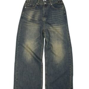 Vintage Washed Wide-Leg Denim Jeans