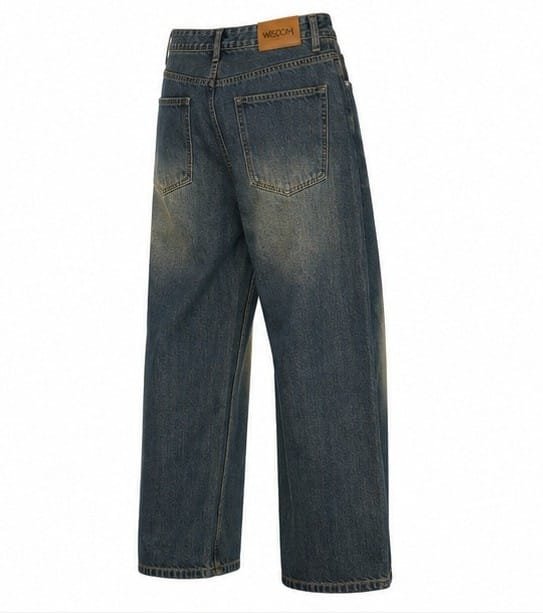 Vintage Washed Wide-Leg Denim Jeans - Image 5
