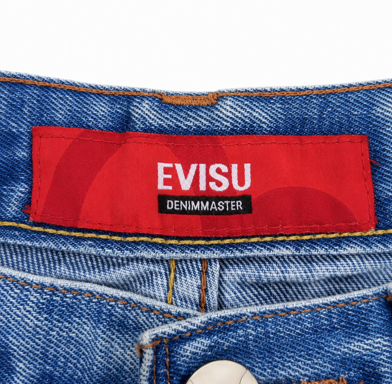 Evisu Genes "Japan Map" Wide-Leg Denim Jeans. - Image 4