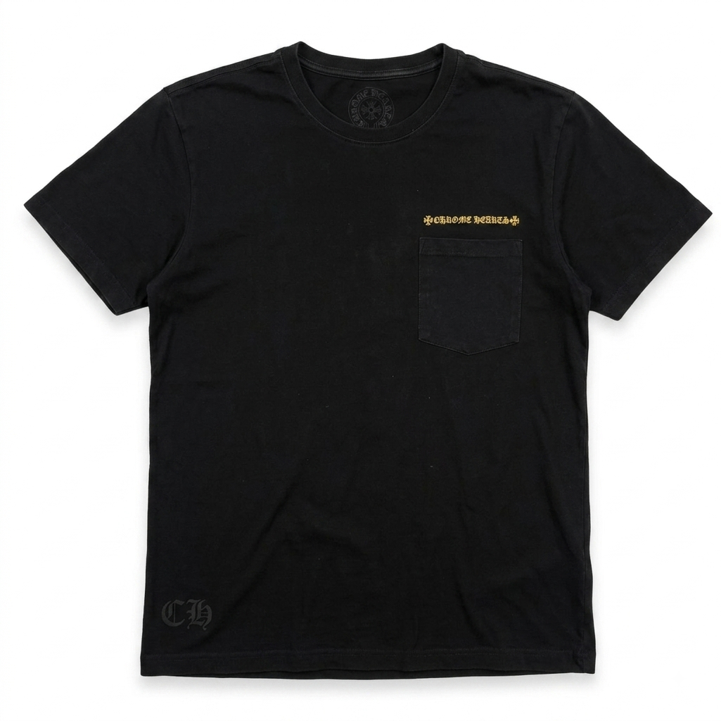 Black Minimal Pocket Graphic T-Shirt