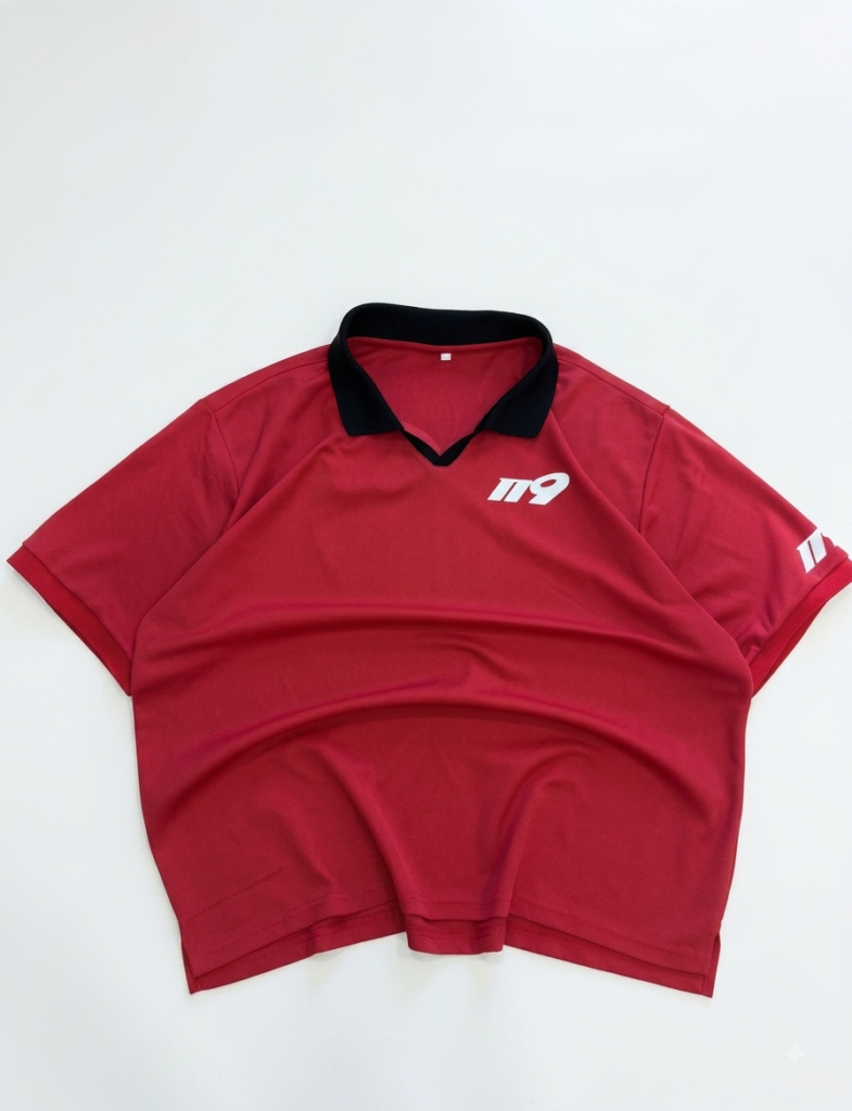 Red Number 19 Sports Polo Jersey