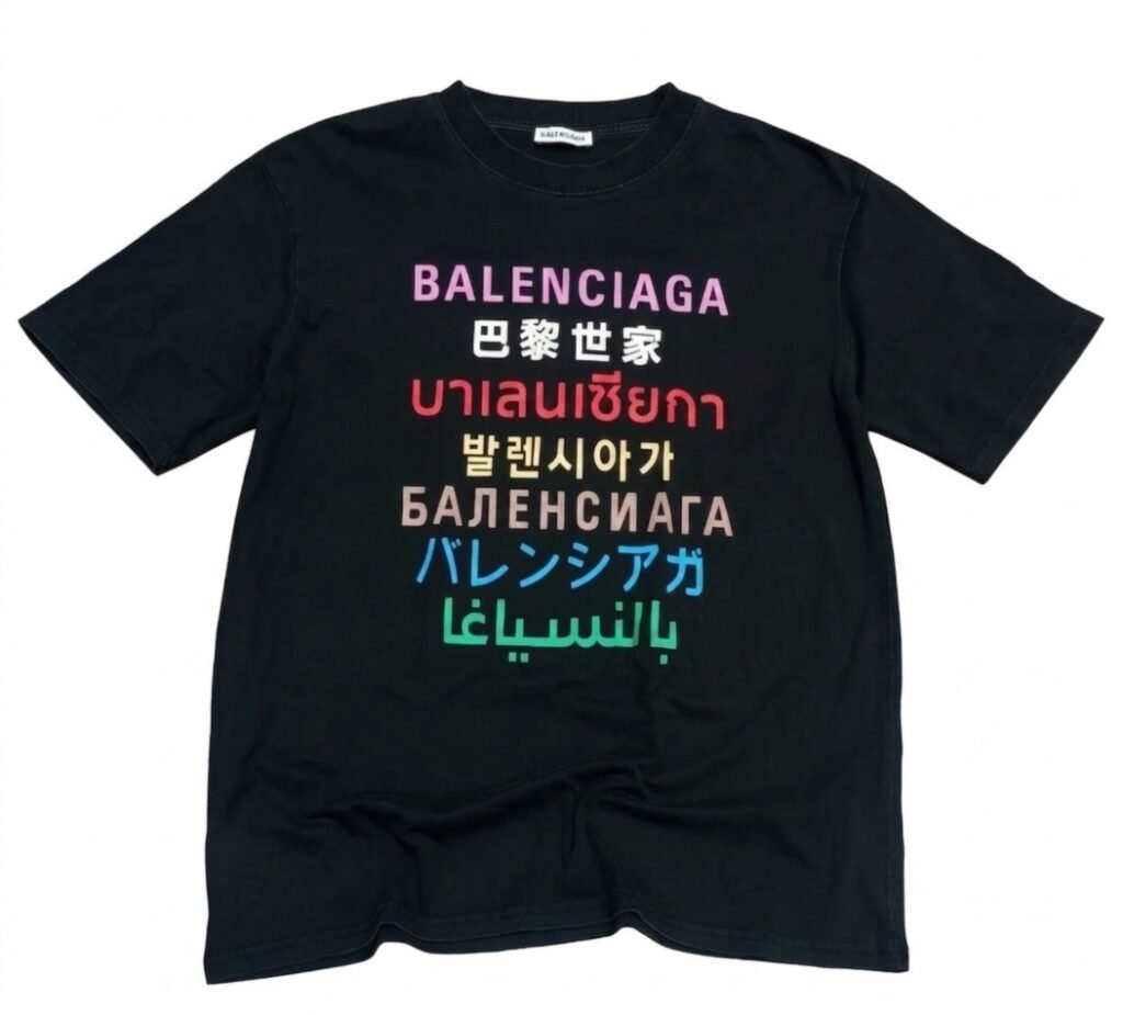 Black Balenciaga t-shirt front side